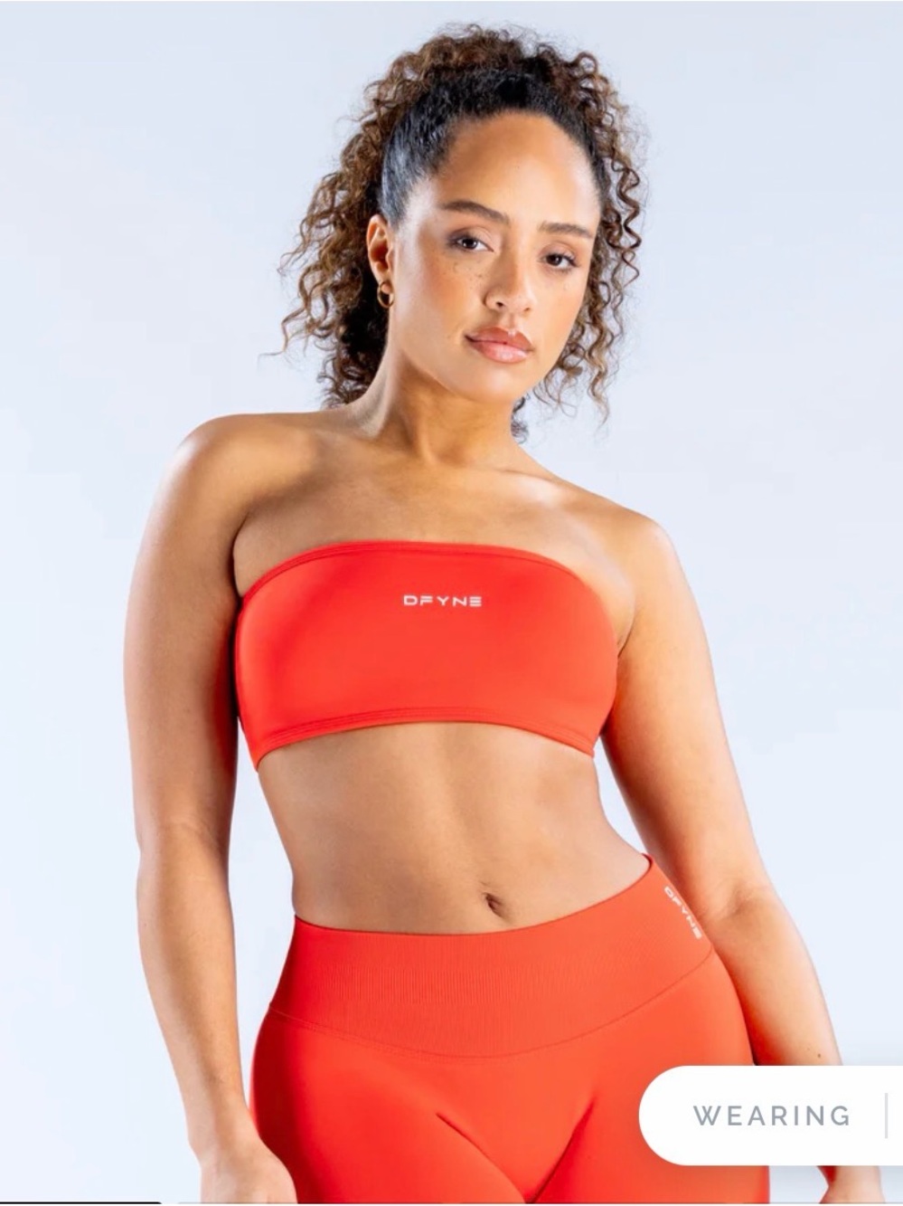 DFYNE Women's Orange Strapless Sports Bandeau